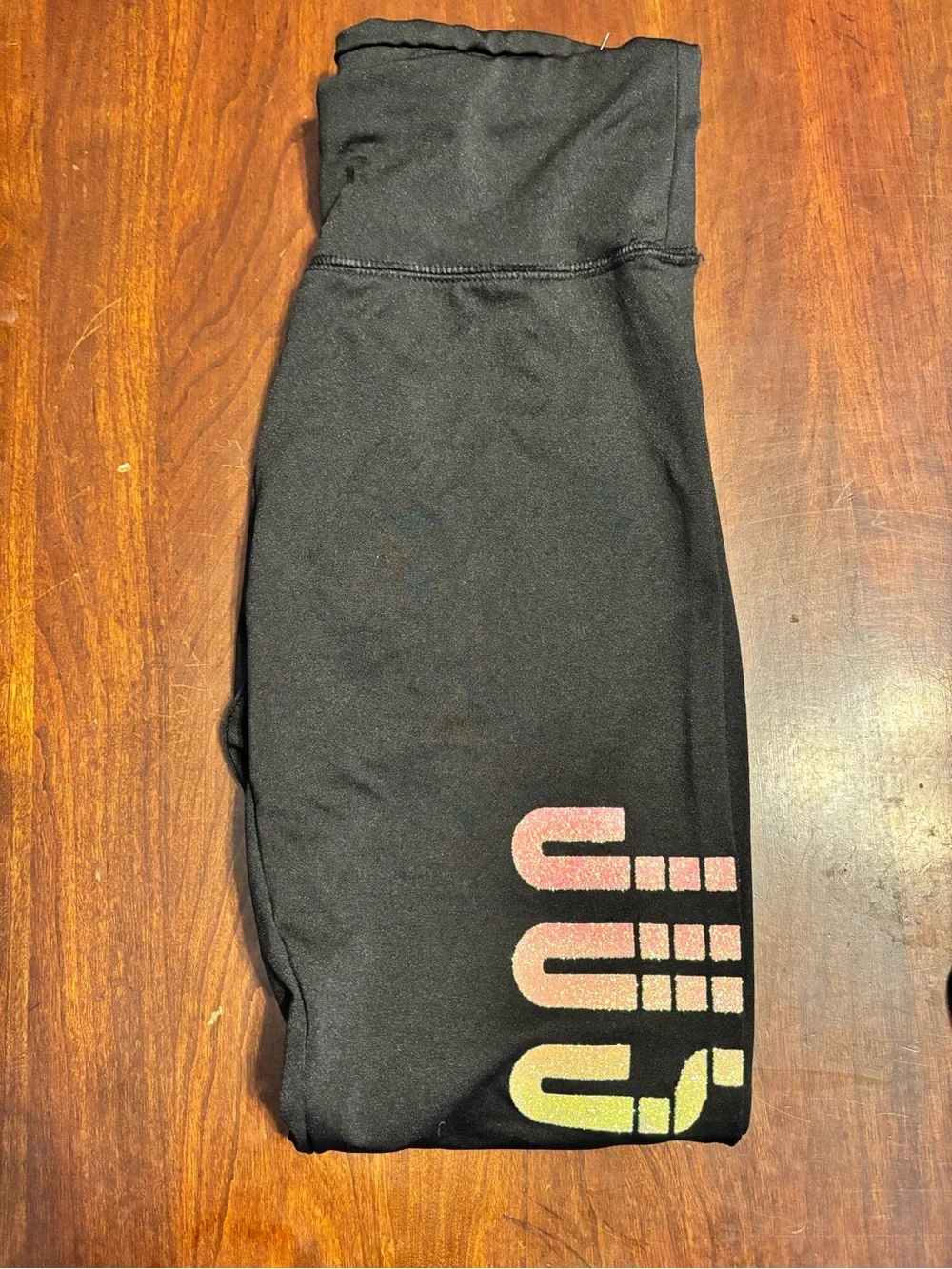 Justice Black Leggings with Gradient Logo $5 per pair
